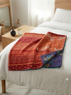 New, Handmade Kanthra Quilts, Size 55x85, Different patchwork on both sides
